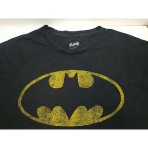DC Comics Batman Short Sleeve Crew Neck Graphic Print Shirt 2XL Black Bat Symbol